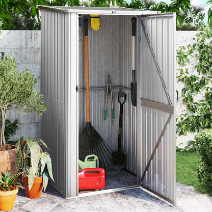 vidaXL Garden Shed | Grey | Galvanised steel, plastic | 118.5x97x209.5 cm 1