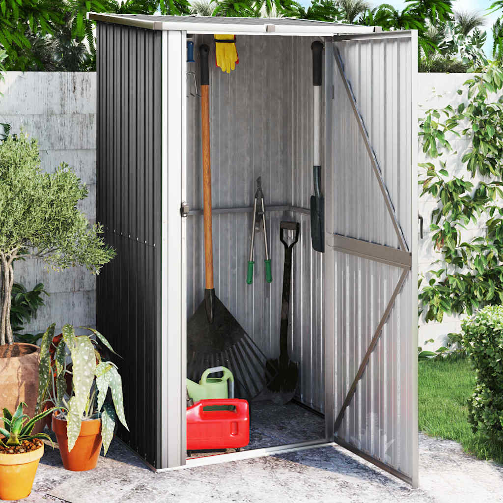 vidaXL Garden Shed | Anthracite | Galvanised steel | 118.5x97x209.5 cm 1