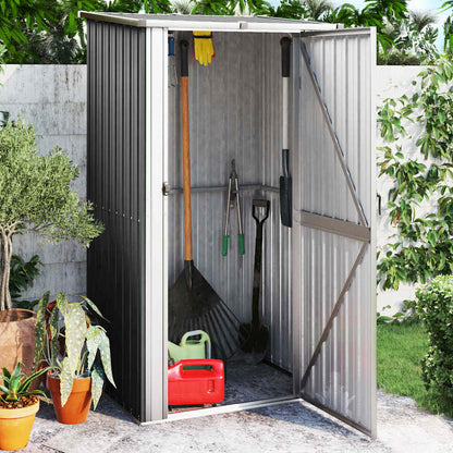 vidaXL Garden Shed | Anthracite | Galvanised steel | 118.5x97x209.5 cm 1