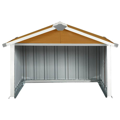 vidaXL Garden Shed | Brown | Galvanised steel | Medium | Durable | Garden Shed 4