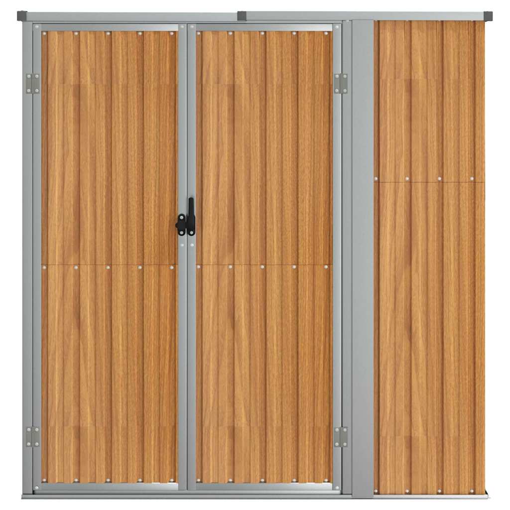 vidaXL Garden Tool Shed Brown 161x89x161 cm Galvanised Steel 3