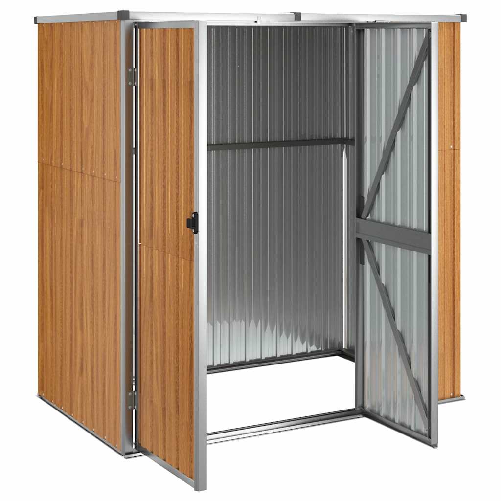 vidaXL Garden Tool Shed Brown 161x89x161 cm Galvanised Steel 4
