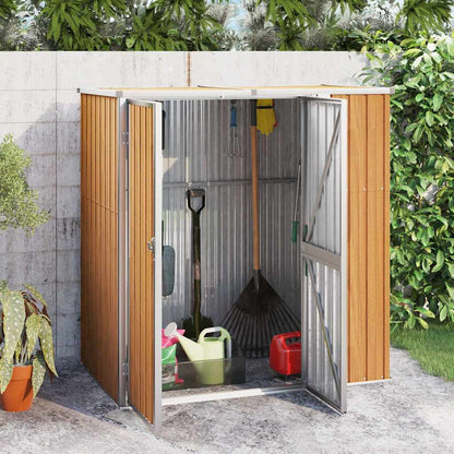 vidaXL Garden Tool Shed Brown 161x89x161 cm Galvanised Steel 1