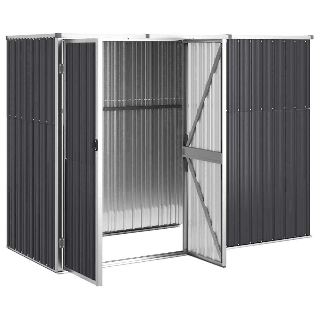 vidaXL Garden Tool Shed Anthracite 225x89x161 cm Galvanised Steel 4