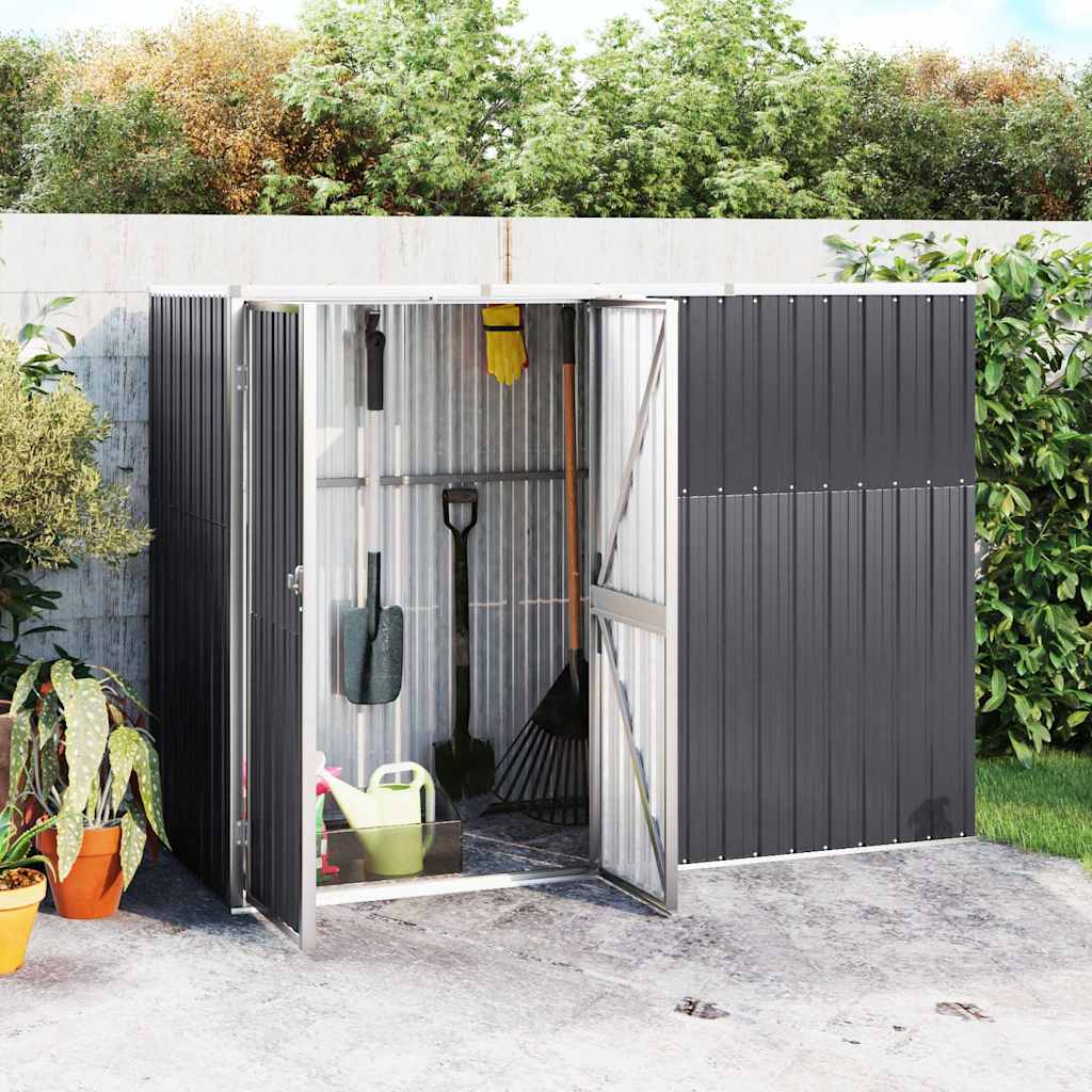 vidaXL Garden Tool Shed Anthracite 225x89x161 cm Galvanised Steel 1