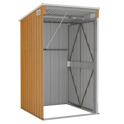 vidaXL Garden Shed | Brown | Galvanised steel, metal | Medium | Garden Shed 5