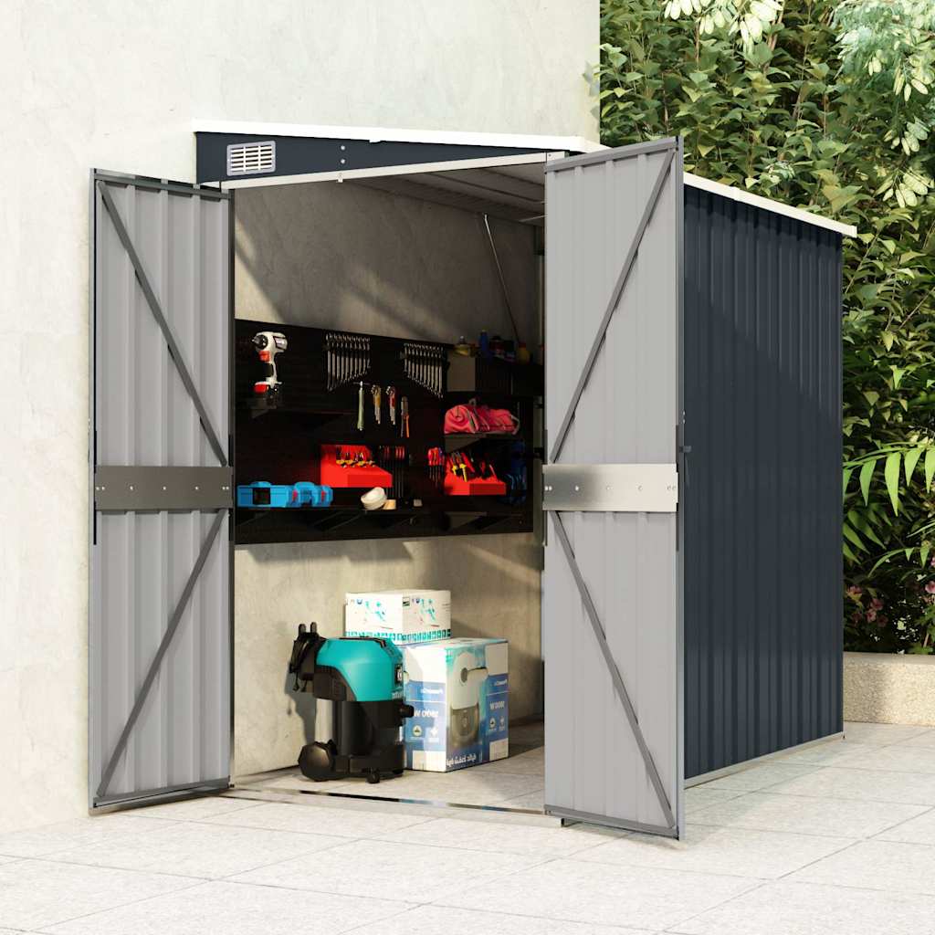 vidaXL Garden Shed | Anthracite | Galvanised steel | 118x194x178 cm 1