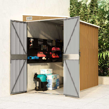 vidaXL Garden Shed | Brown (wood-like finish) | Galvanised steel, metal | Medium 1