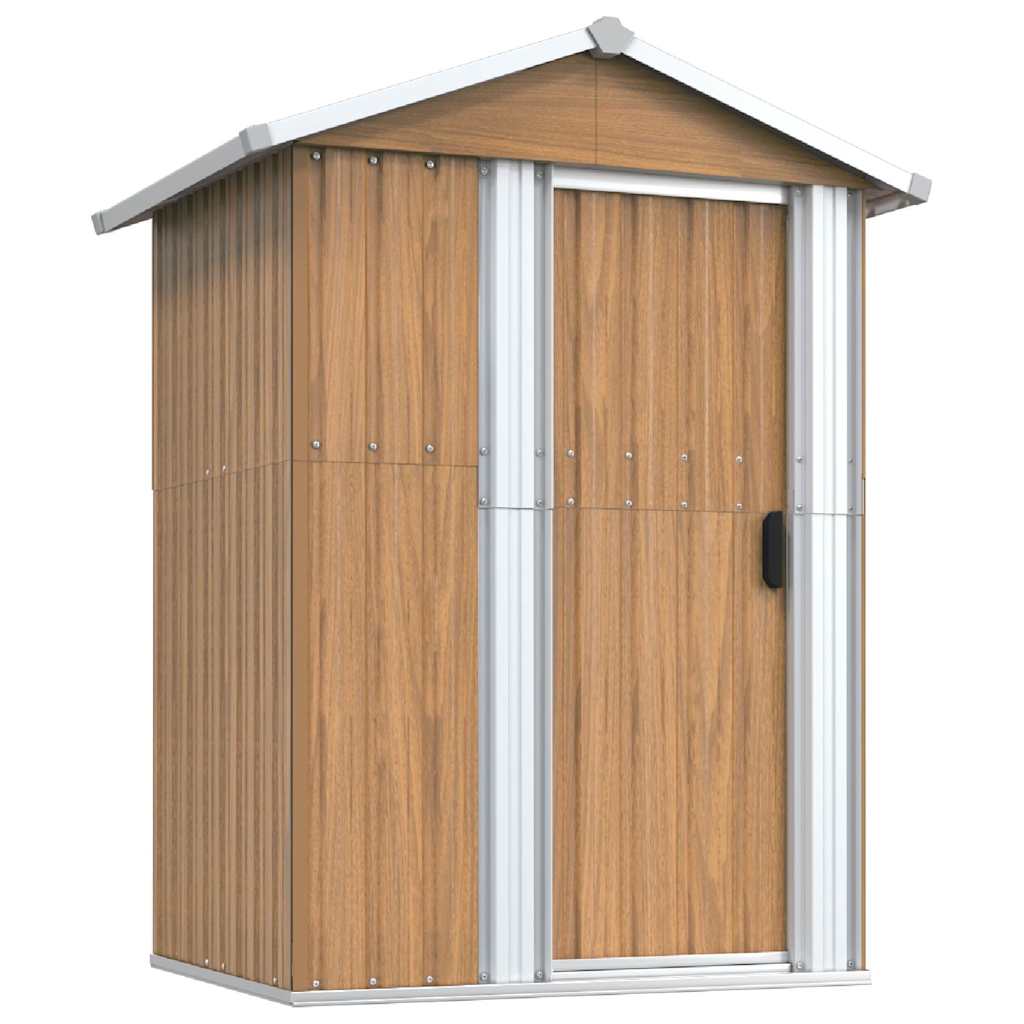 vidaXL Garden Shed Brown 126x97.5x177 cm Galvanised Steel 2