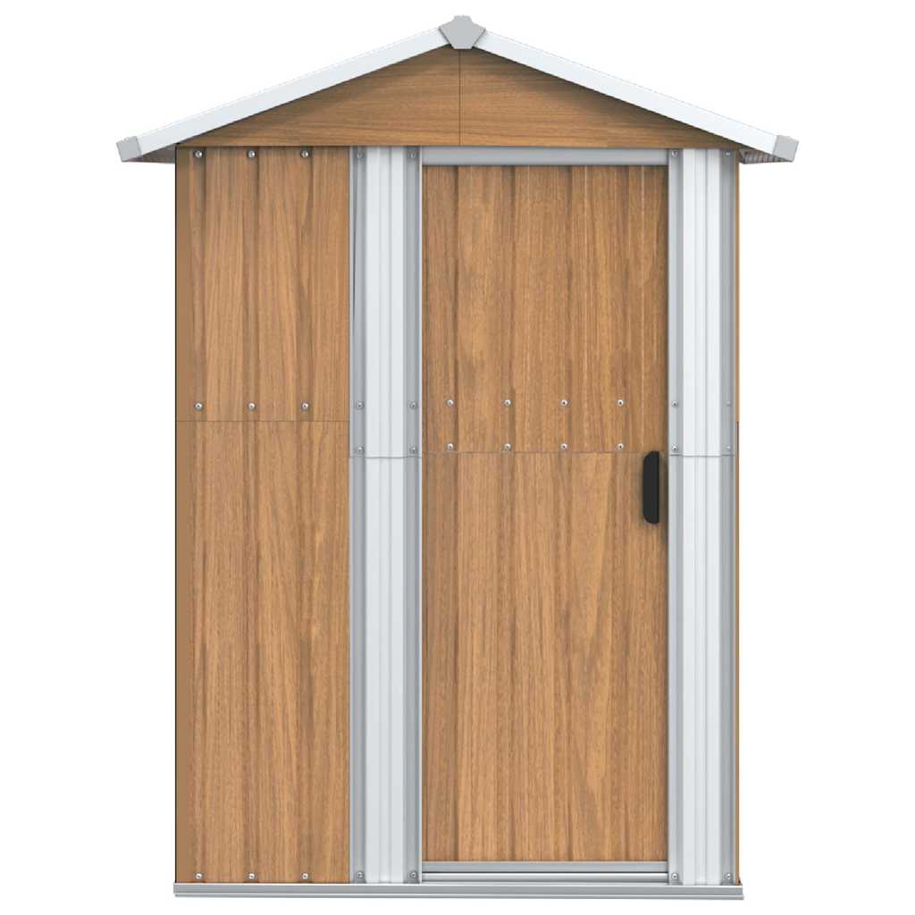 vidaXL Garden Shed Brown 126x97.5x177 cm Galvanised Steel 3