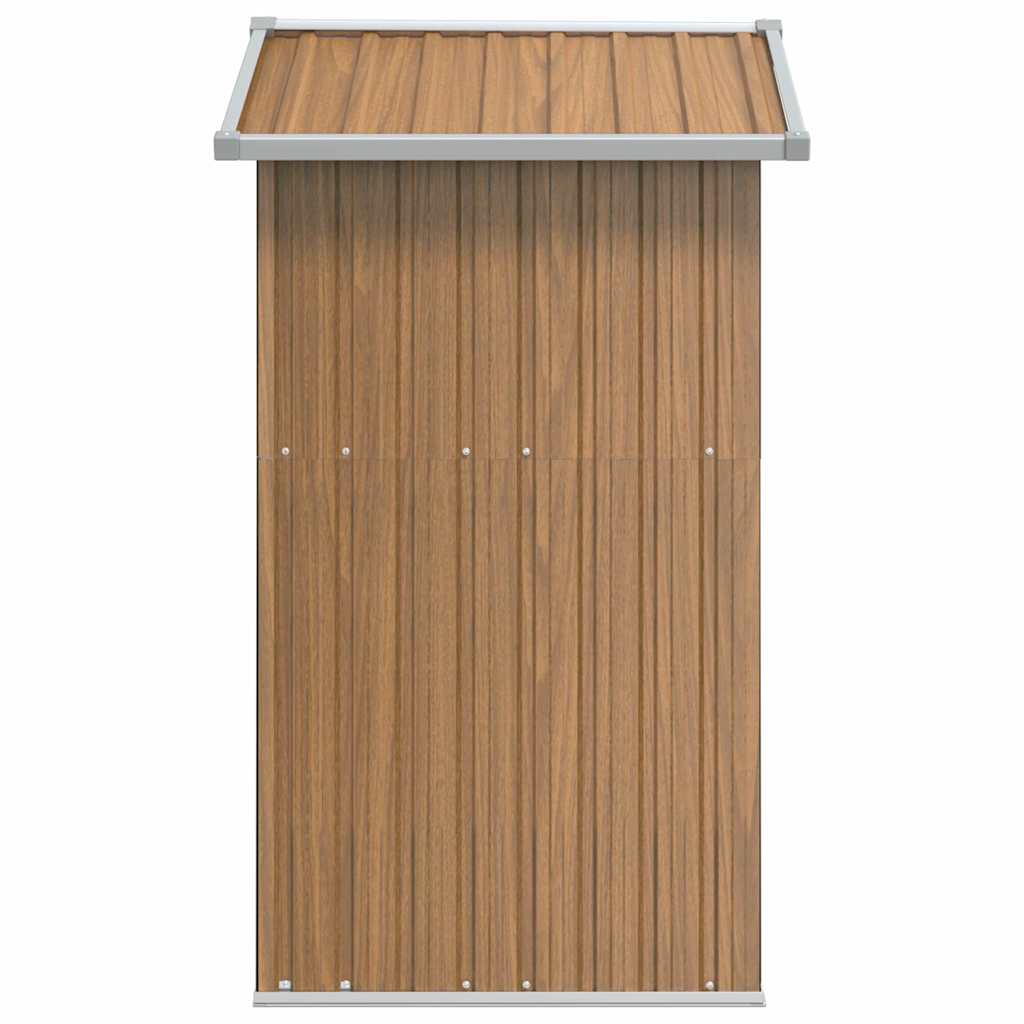 vidaXL Garden Shed Brown 126x97.5x177 cm Galvanised Steel 5