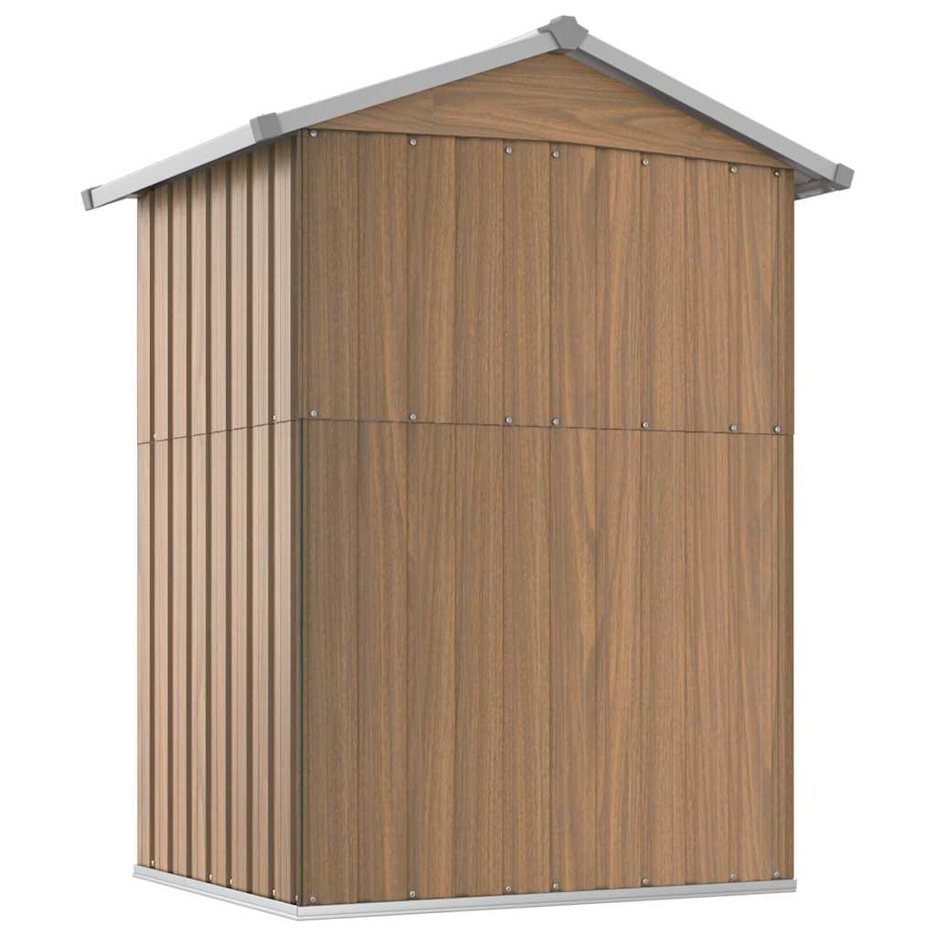 vidaXL Garden Shed Brown 126x97.5x177 cm Galvanised Steel 6