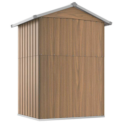 vidaXL Garden Shed Brown 126x97.5x177 cm Galvanised Steel 6