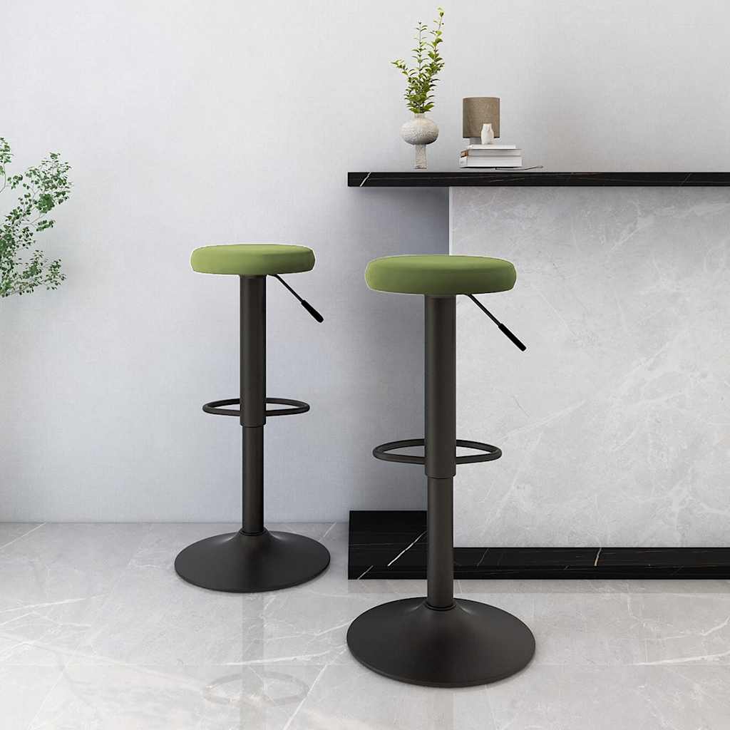 Bar Stools 2 pcs Velvet light green