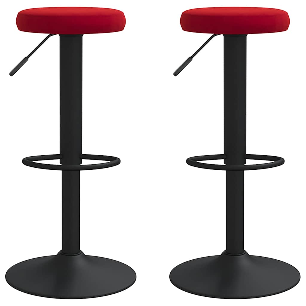 vidaXL Bar Stools 2 pcs Wine Red Velvet 2