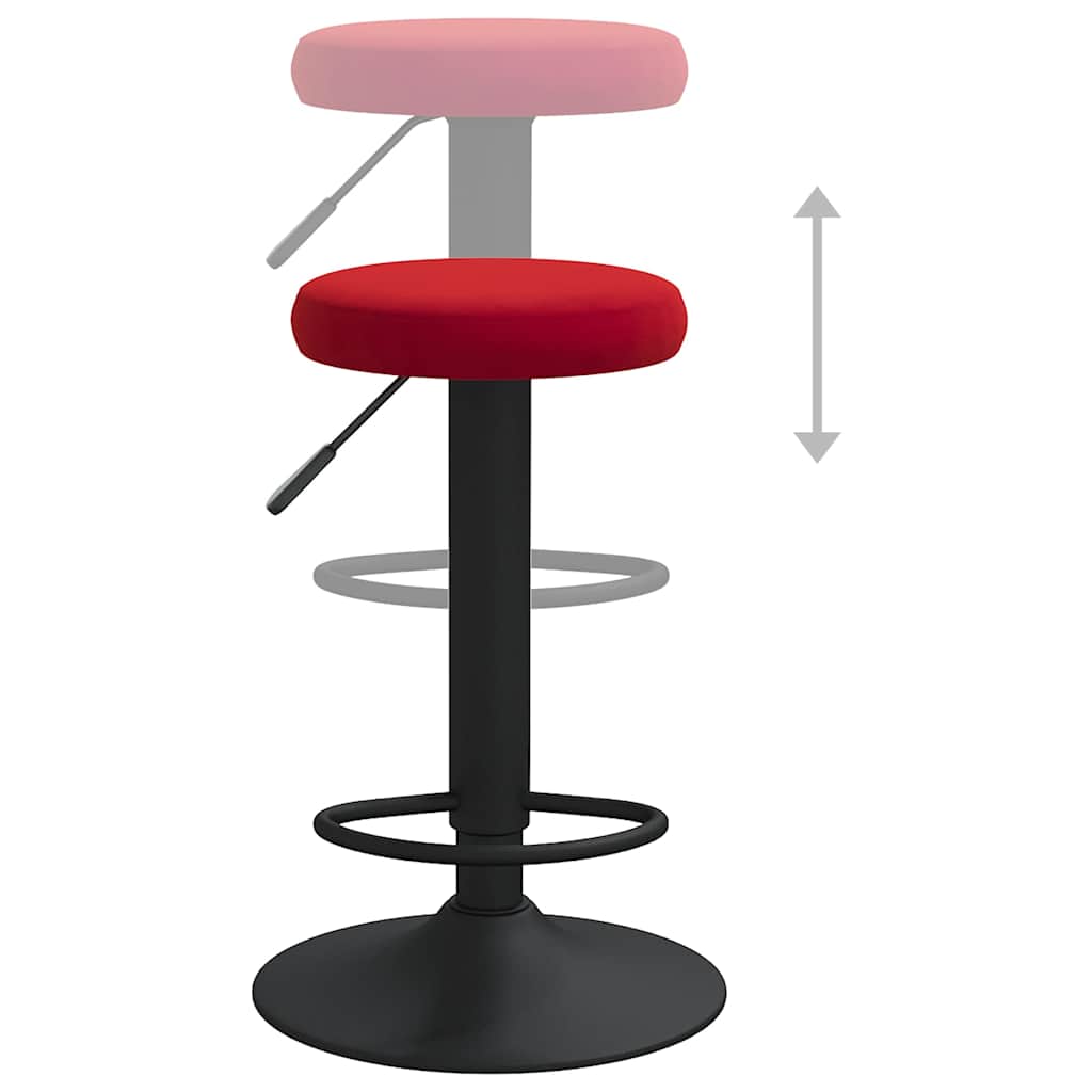 vidaXL Bar Stools 2 pcs Wine Red Velvet 6