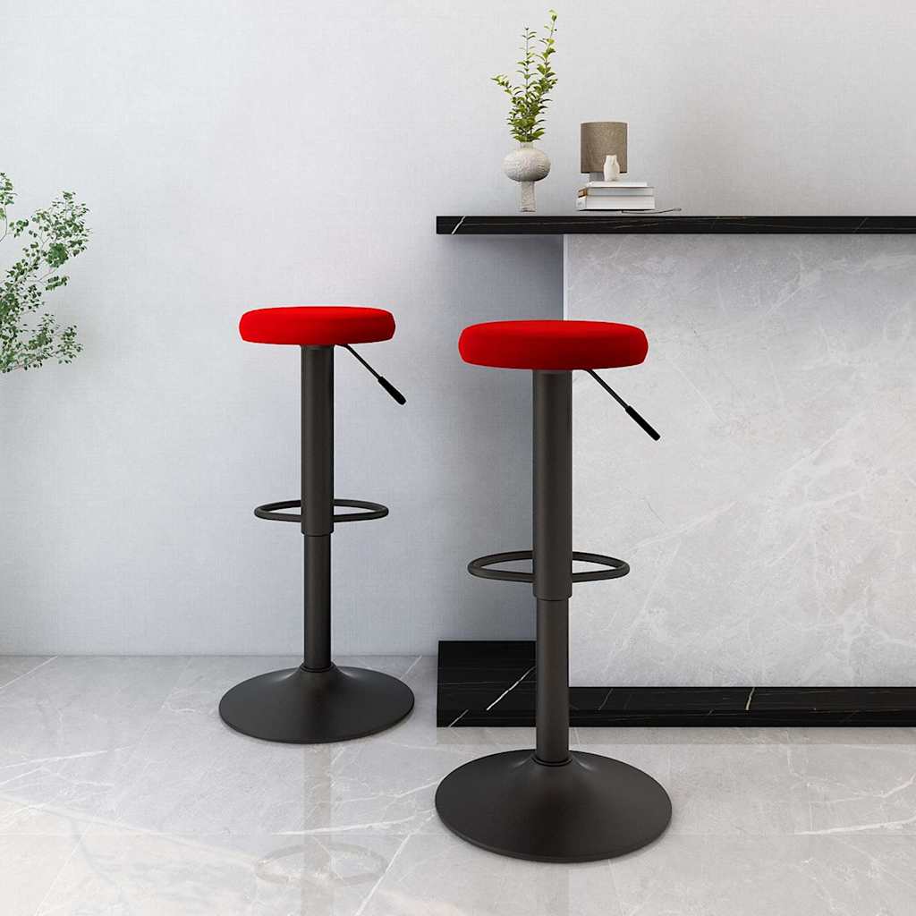 vidaXL Bar Stools 2 pcs Wine Red Velvet 1