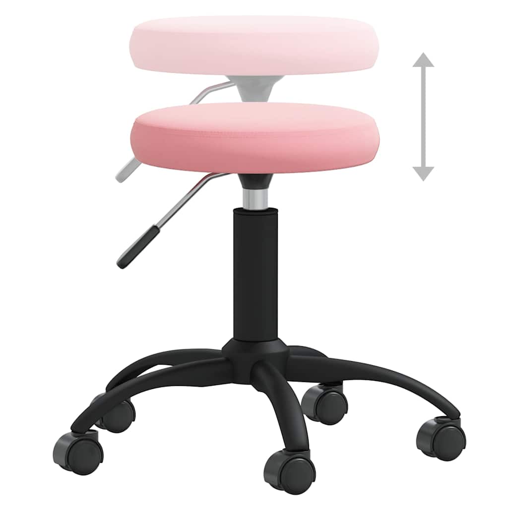 vidaXL Office Swivel Chair Pink Velvet 6