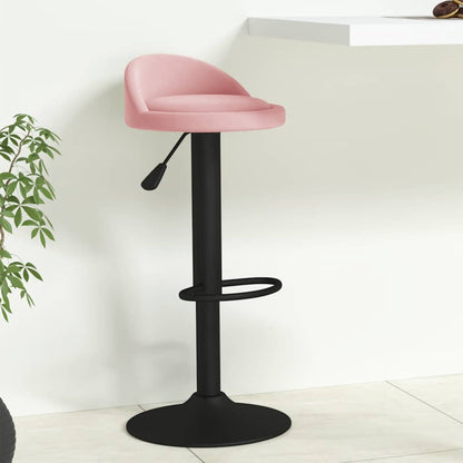 vidaXL Bar Stool Pink Velvet 1