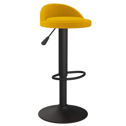 vidaXL Bar Stool Yellow Velvet 2