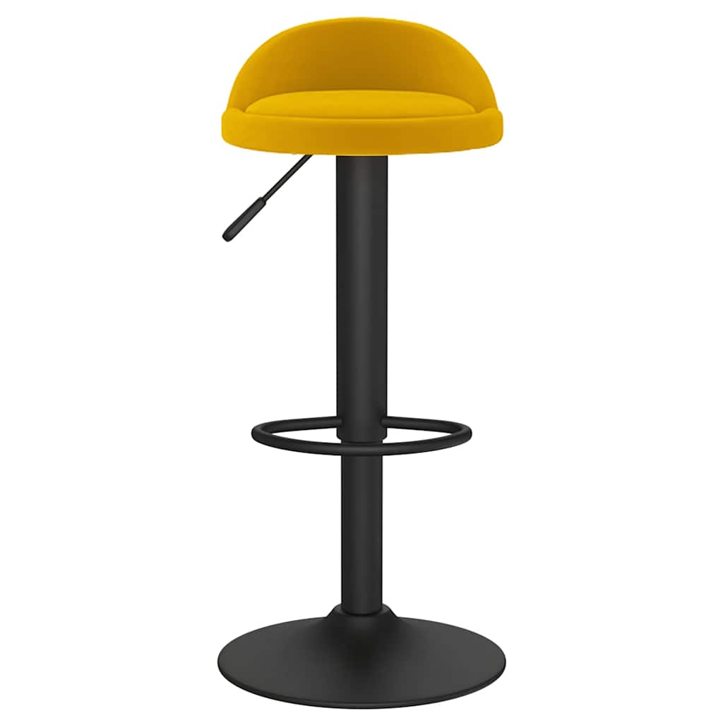 vidaXL Bar Stool Yellow Velvet 3