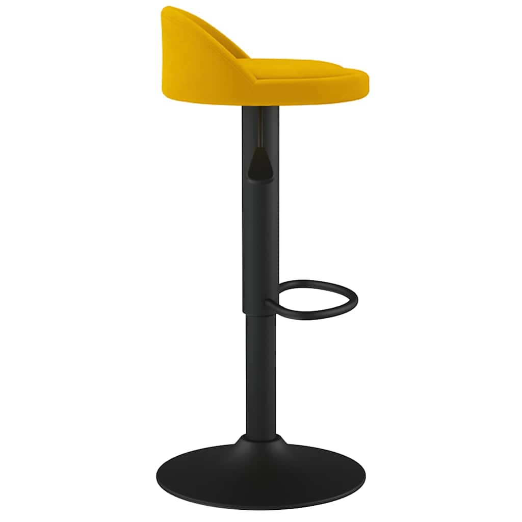 vidaXL Bar Stool Yellow Velvet 4