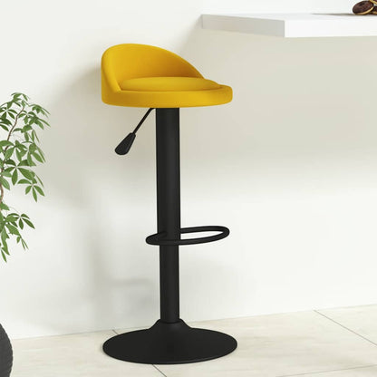 vidaXL Bar Stool Yellow Velvet 1