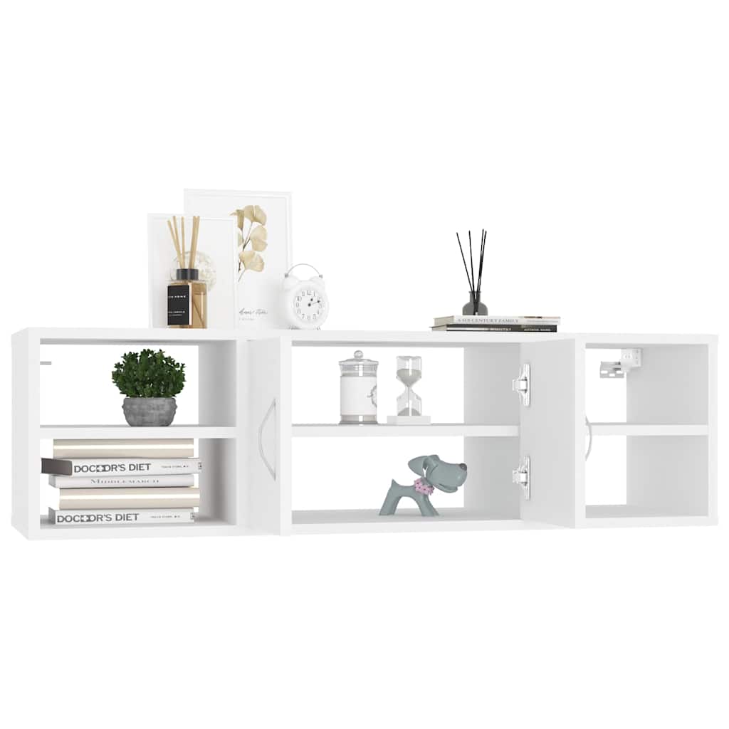 vidaXL Wall Shelf White 102x30x29 cm Engineered Wood 4