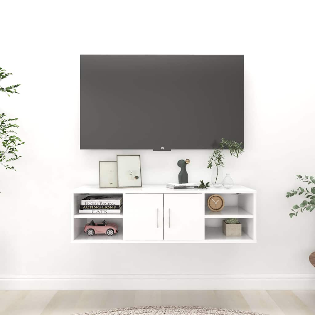vidaXL Wall Shelf White 102x30x29 cm Engineered Wood 1
