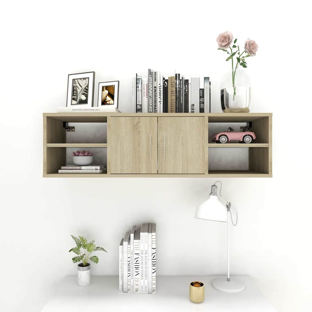 vidaXL Wall Shelf | Sonoma Oak | Engineered Wood | Medium | Wall Shelf 3