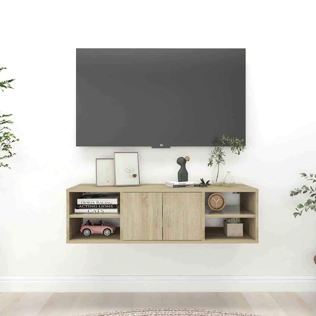 vidaXL Wall Shelf | Sonoma Oak | Engineered Wood | Medium | Wall Shelf 1
