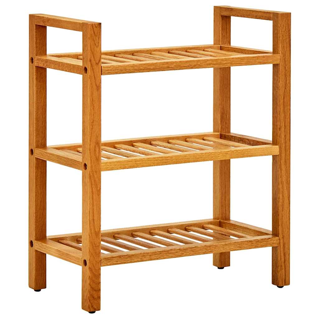 Shoe Rack with 2 Shelves 50x27x40 cm Solid Oak Wood 50 cm 60 cm