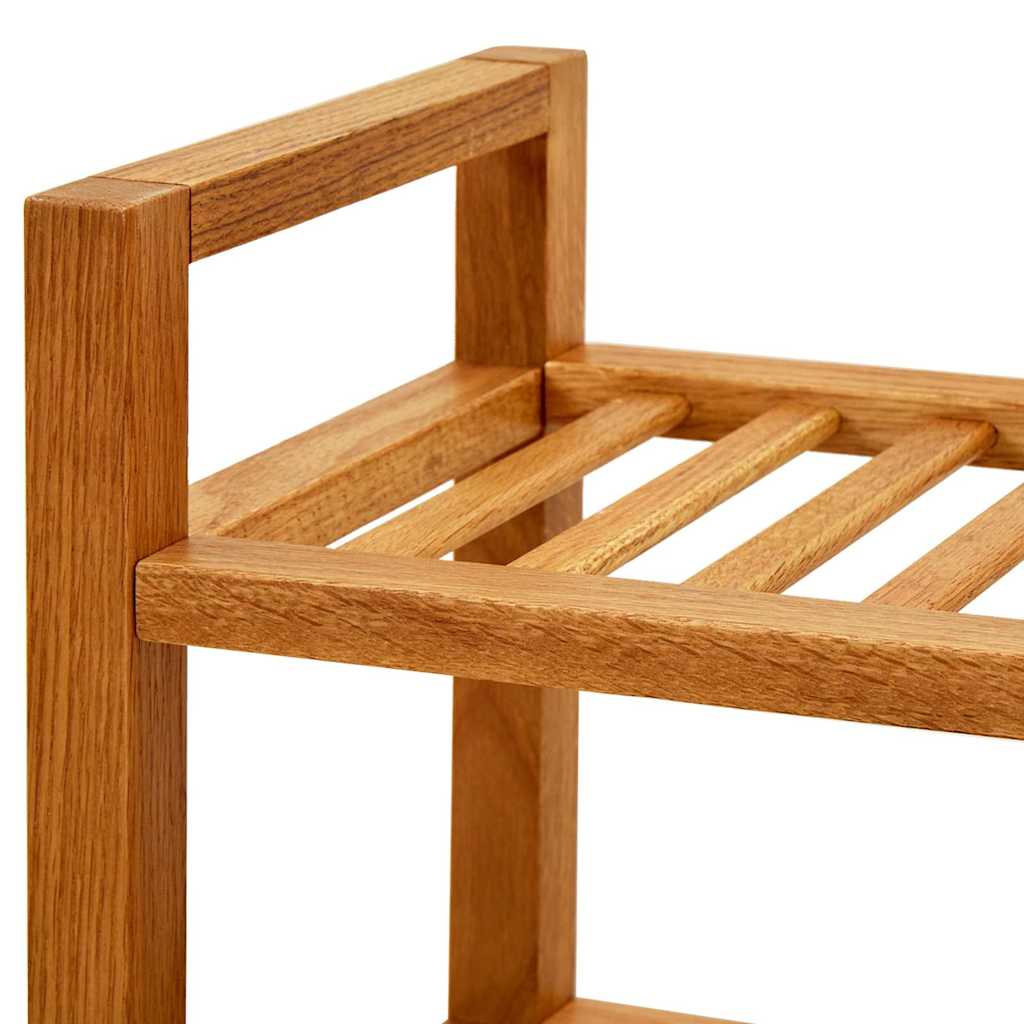 Shoe Rack with 2 Shelves 50x27x40 cm Solid Oak Wood 50 cm 60 cm