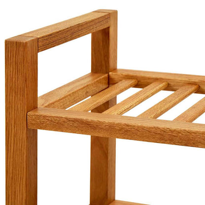 Shoe Rack with 2 Shelves 50x27x40 cm Solid Oak Wood 50 cm 60 cm