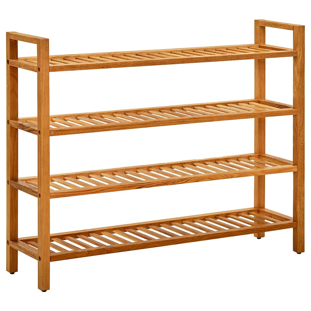 Shoe Rack with 2 Shelves 50x27x40 cm Solid Oak Wood 100 cm 80 cm