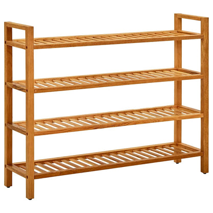 Shoe Rack with 2 Shelves 50x27x40 cm Solid Oak Wood 100 cm 80 cm