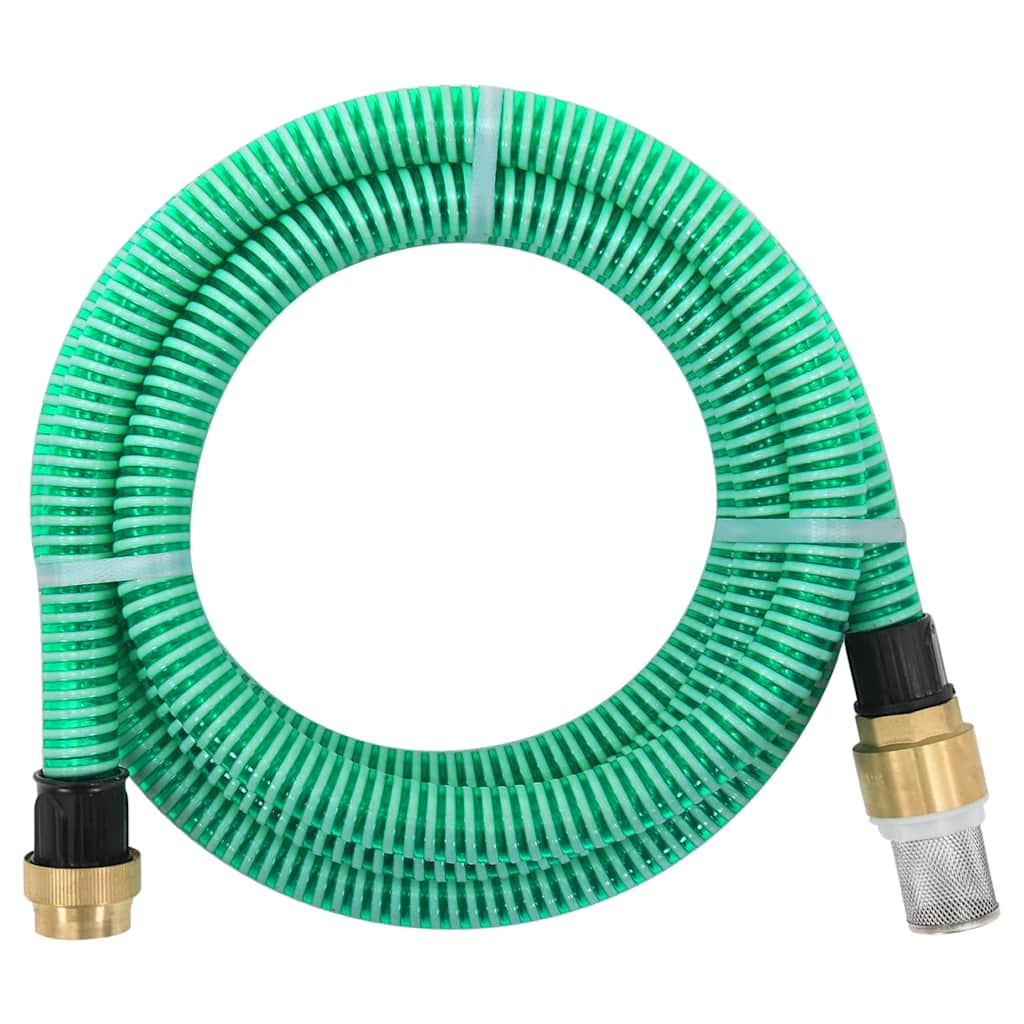 vidaXL Suction Hose | Green | PVC, Brass | 7-meter length | Suction Hose 1