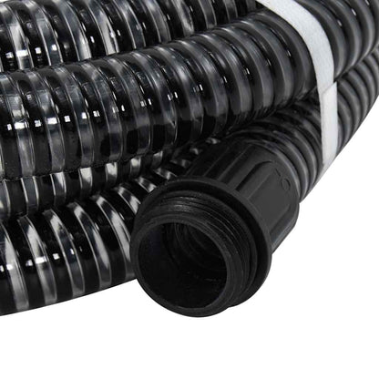 vidaXL Suction Hose with Brass Connectors Black 1.1" 3 m PVC 2