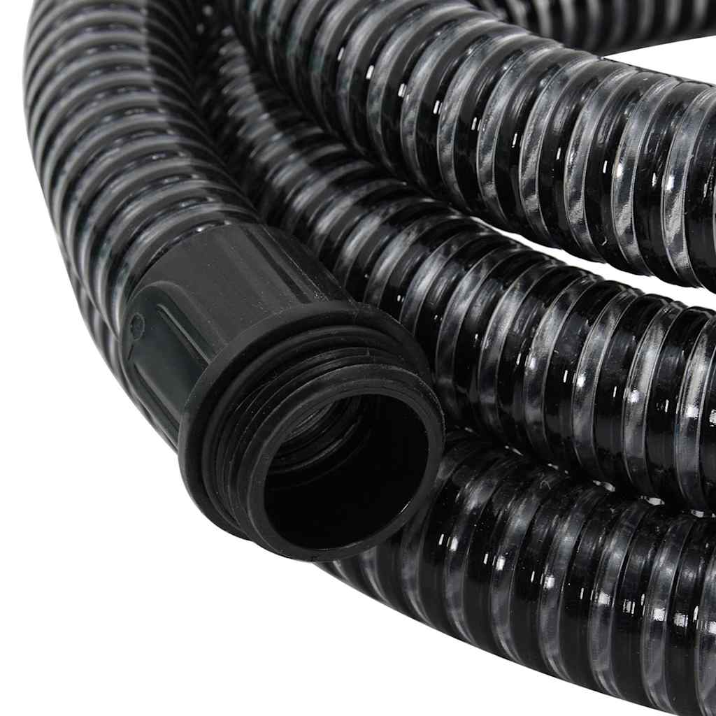 vidaXL Suction Hose with Brass Connectors Black 1.1" 15 m PVC 4