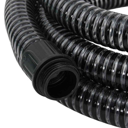 vidaXL Suction Hose with Brass Connectors Black 1.1" 15 m PVC 4