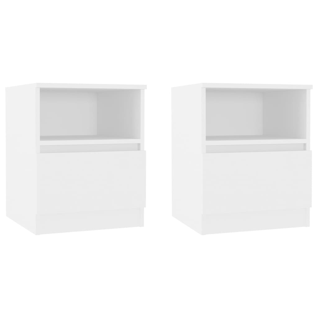 806158 vidaXL Bed Cabinets 2 pcs White 40x40x50 cm Engineered Wood 2