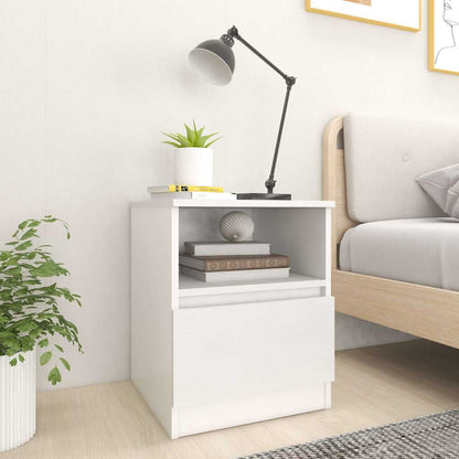 806158 vidaXL Bed Cabinets 2 pcs White 40x40x50 cm Engineered Wood 1