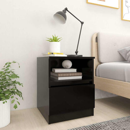 806160 vidaXL Bed Cabinets 2 pcs Black 40x40x50 cm Engineered Wood 1