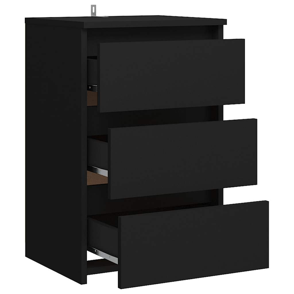 806213 vidaXL Bed Cabinet Black 40x35x62,5 cm Engineered Wood 4