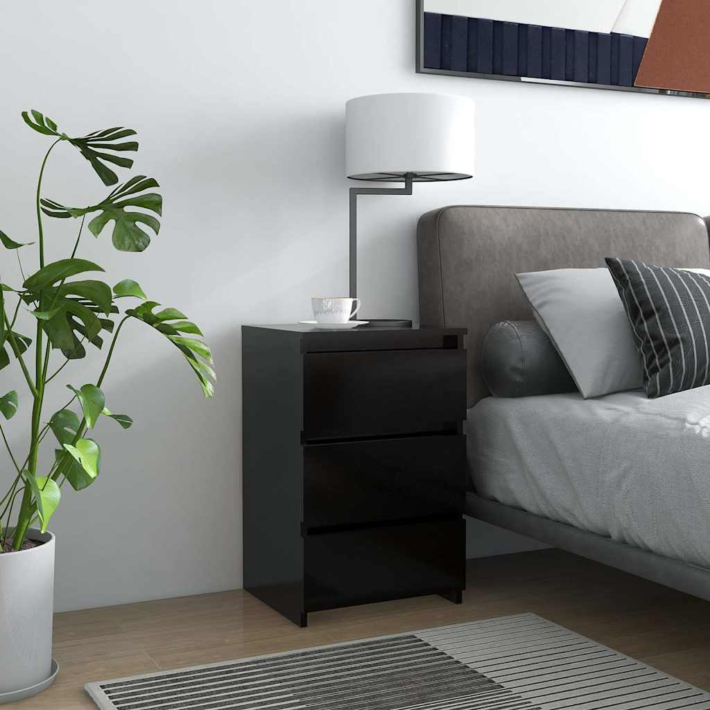 806213 vidaXL Bed Cabinet Black 40x35x62,5 cm Engineered Wood 1
