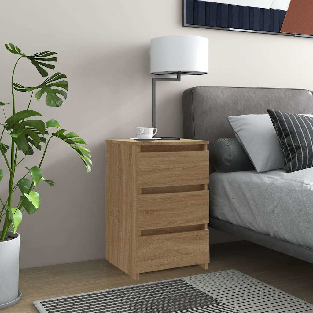 806217 vidaXL Bed Cabinet Sonoma Oak 40x35x62,5 cm Engineered Wood 1