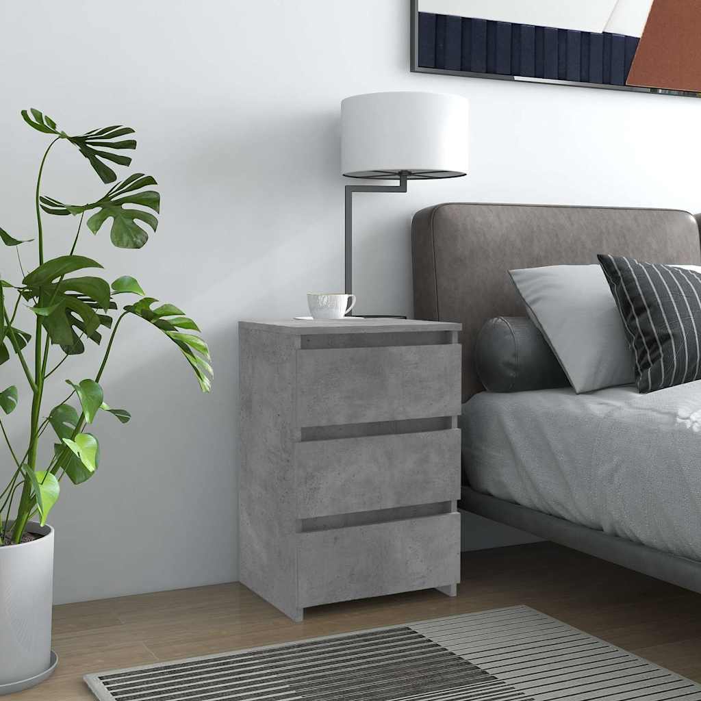806219 vidaXL Bed Cabinet Concrete Grey 40x35x62,5 cm Engineered Wood 1