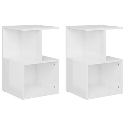 806359 vidaXL Bedside Cabinets 2 pcs High Gloss White 35x35x55 cm Engineered Wood 2
