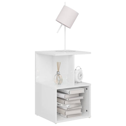 806359 vidaXL Bedside Cabinets 2 pcs High Gloss White 35x35x55 cm Engineered Wood 5