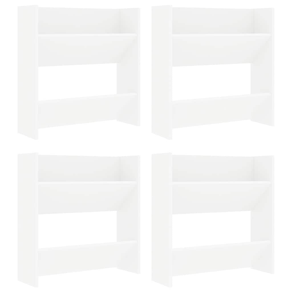 vidaXL Wall Shoe Cabinets 4 pcs White 60x18x60 cm Engineered Wood 2